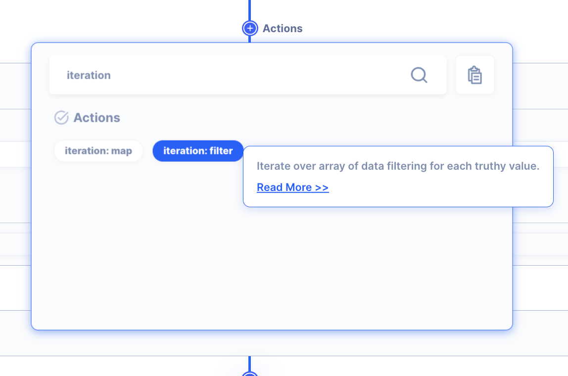 action iteration filter privew