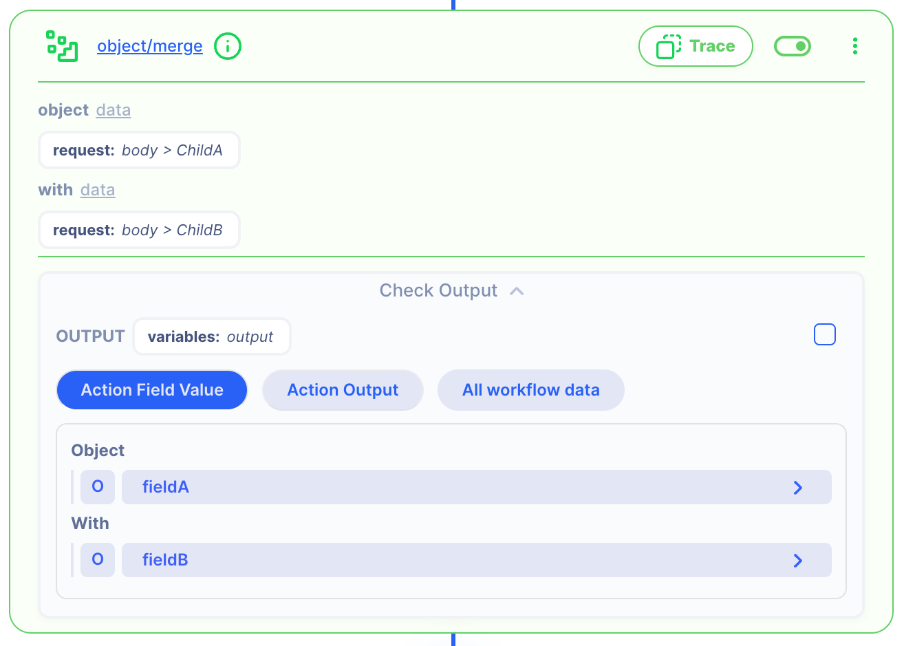 Action Check Output