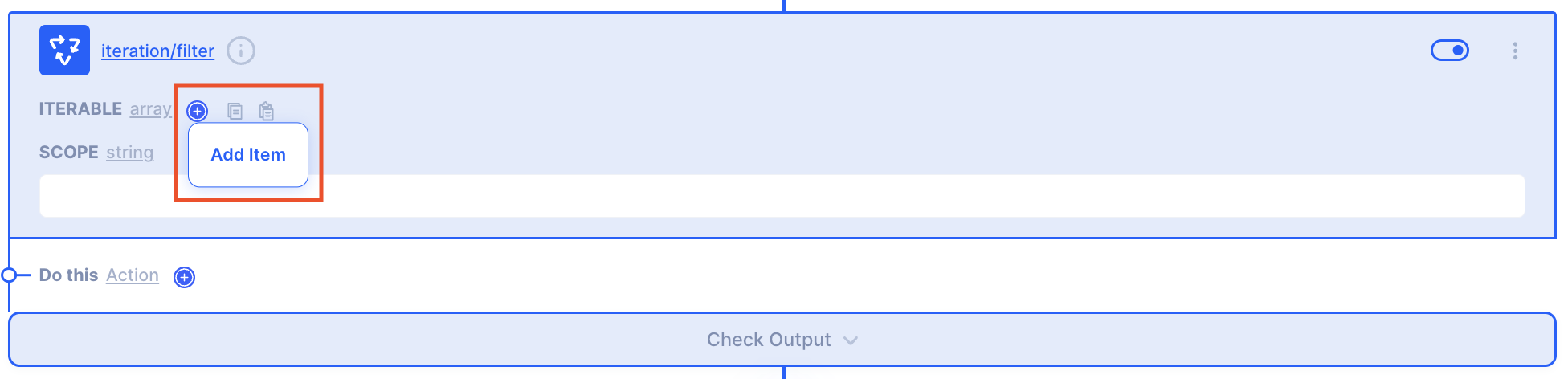 action iteration filter privew