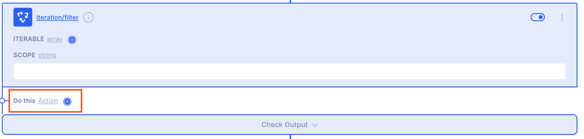 action iteration filter privew