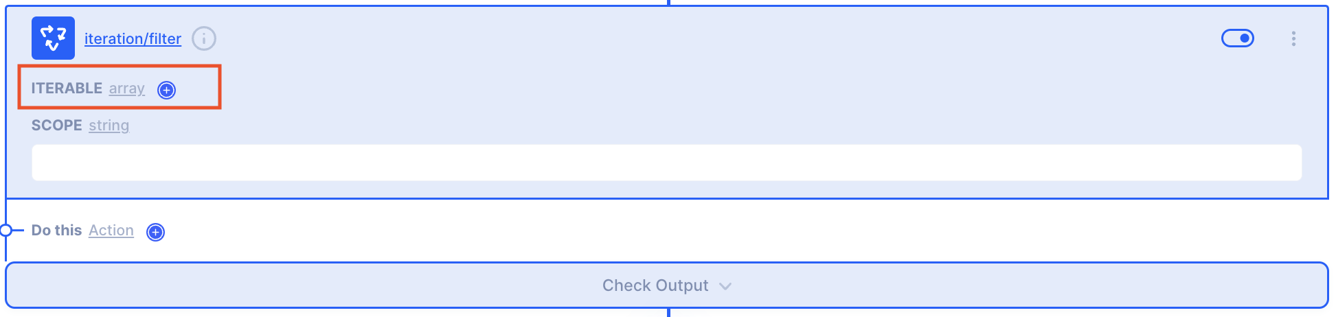 action iteration filter privew