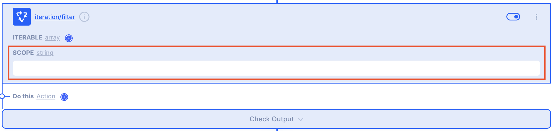 action iteration filter privew