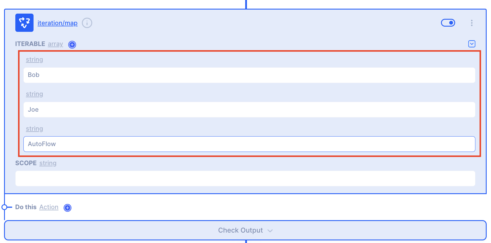 action iteration filter privew