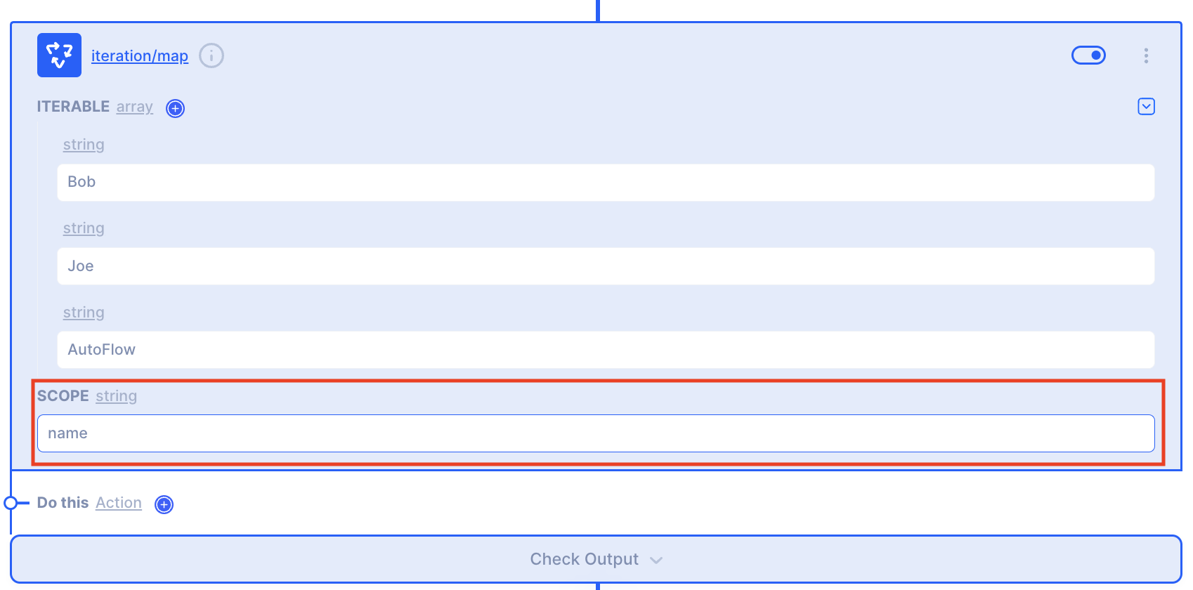 action iteration filter privew