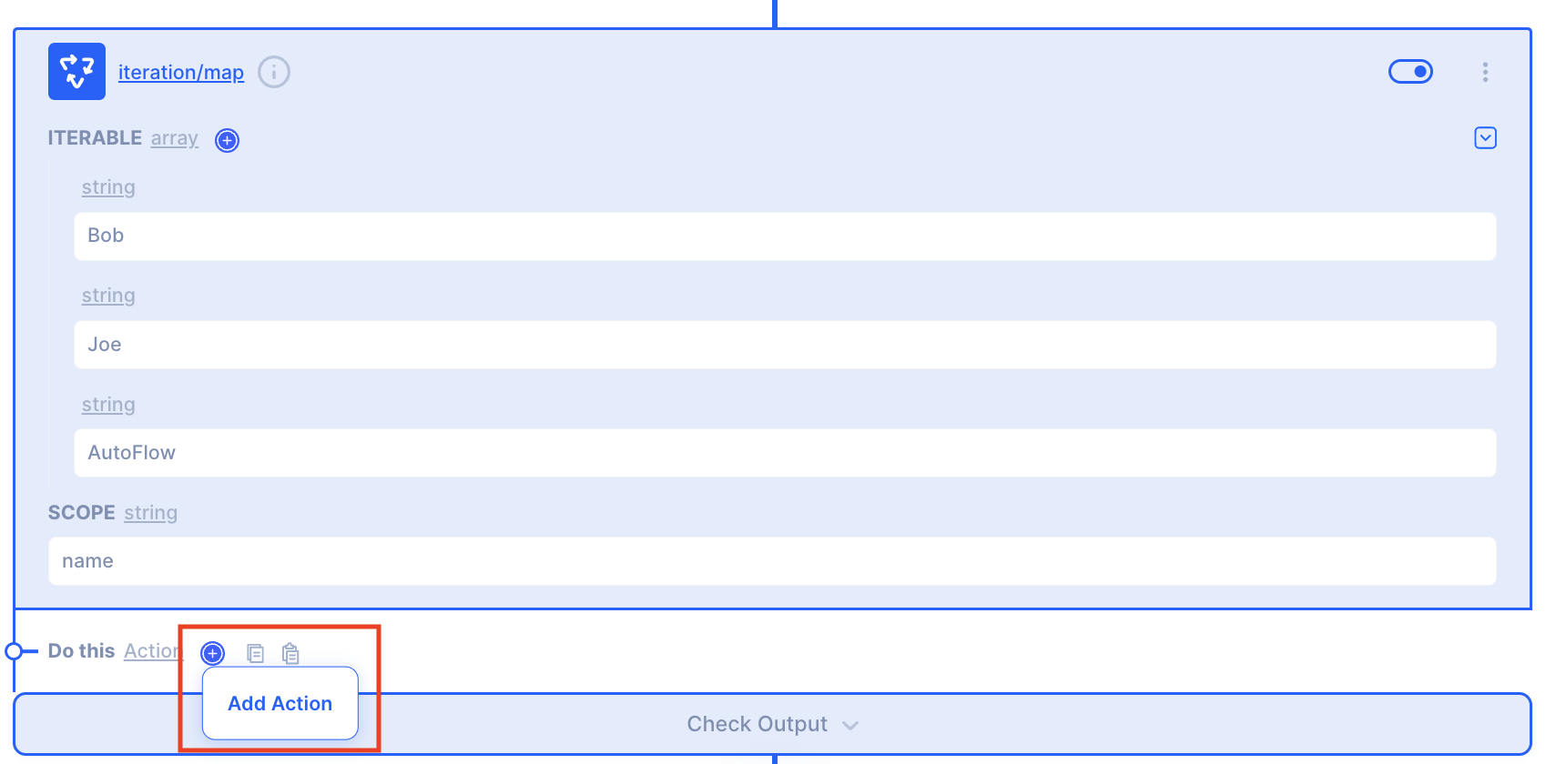 action iteration filter privew