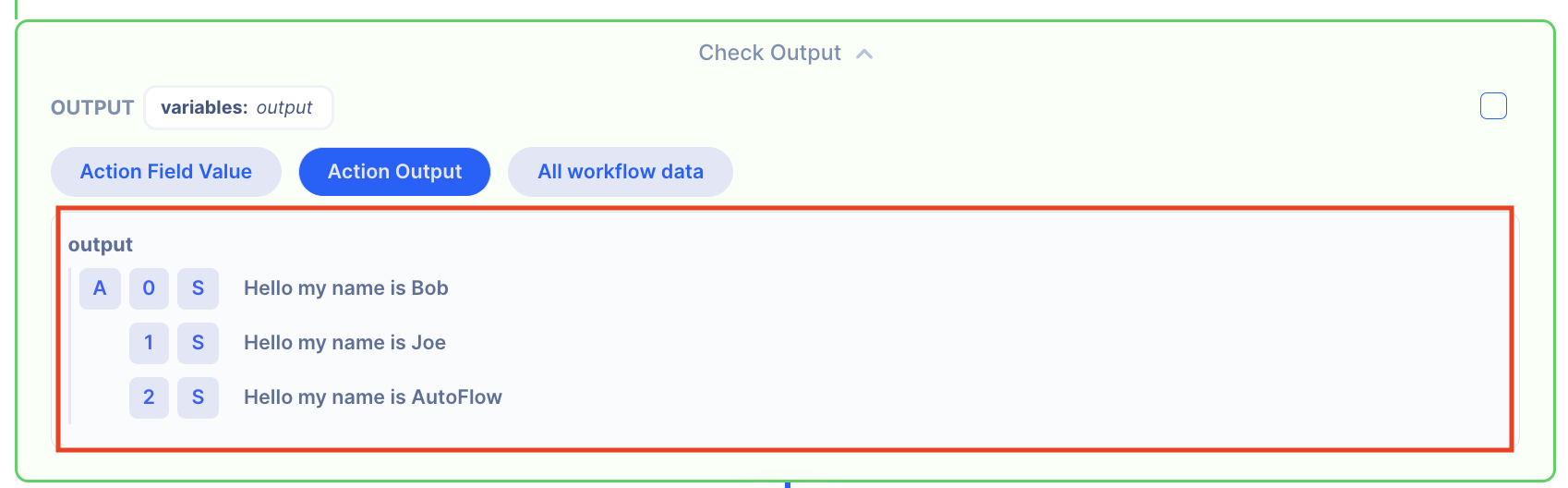 action iteration filter privew