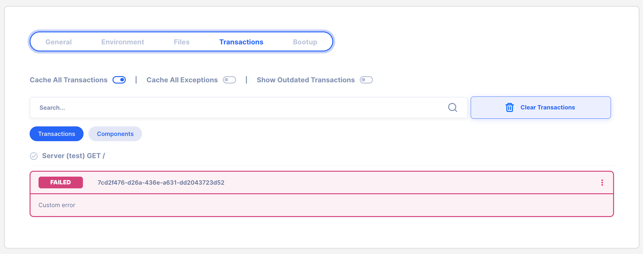 Transactions Page