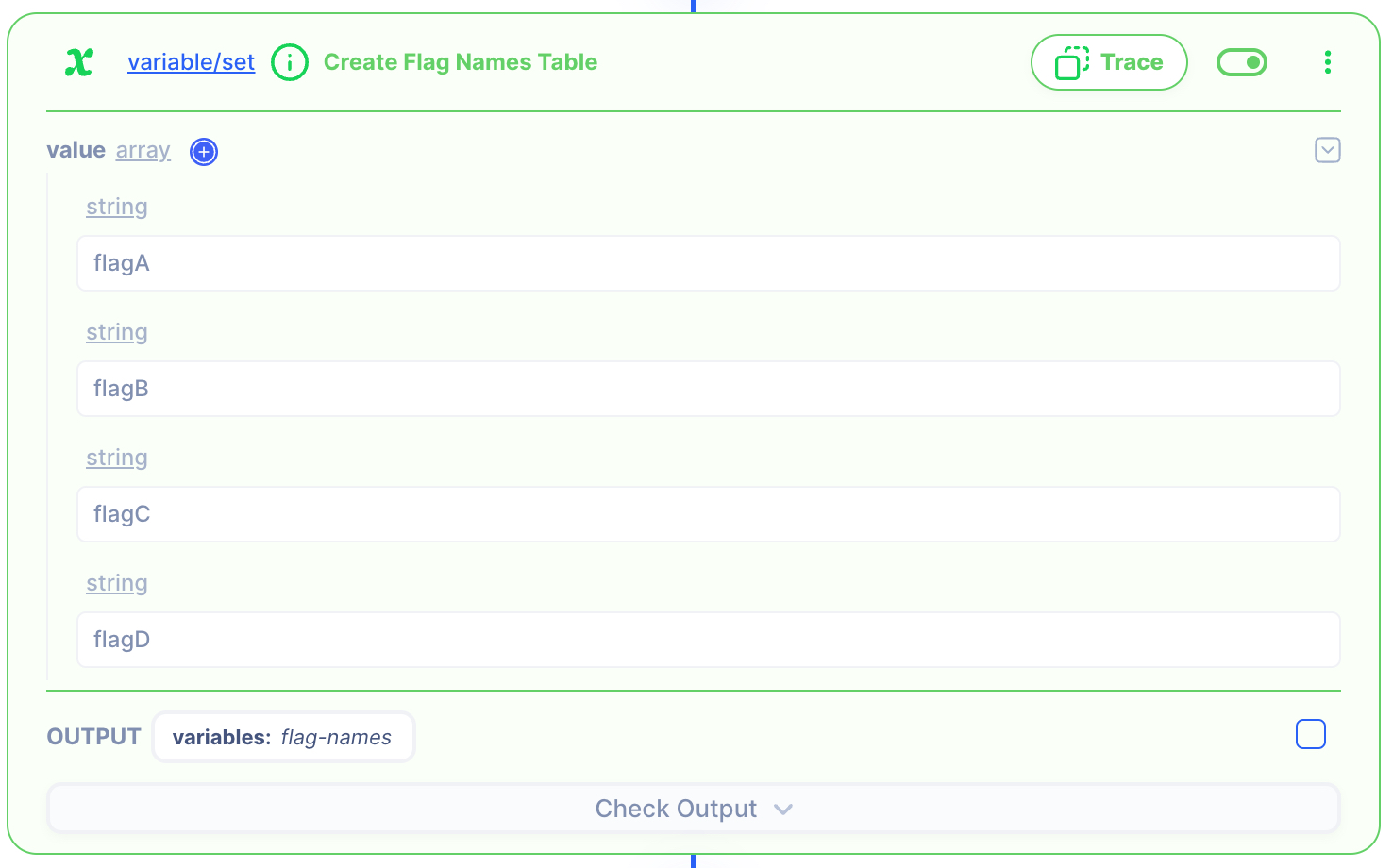 Variable Set Flag Table